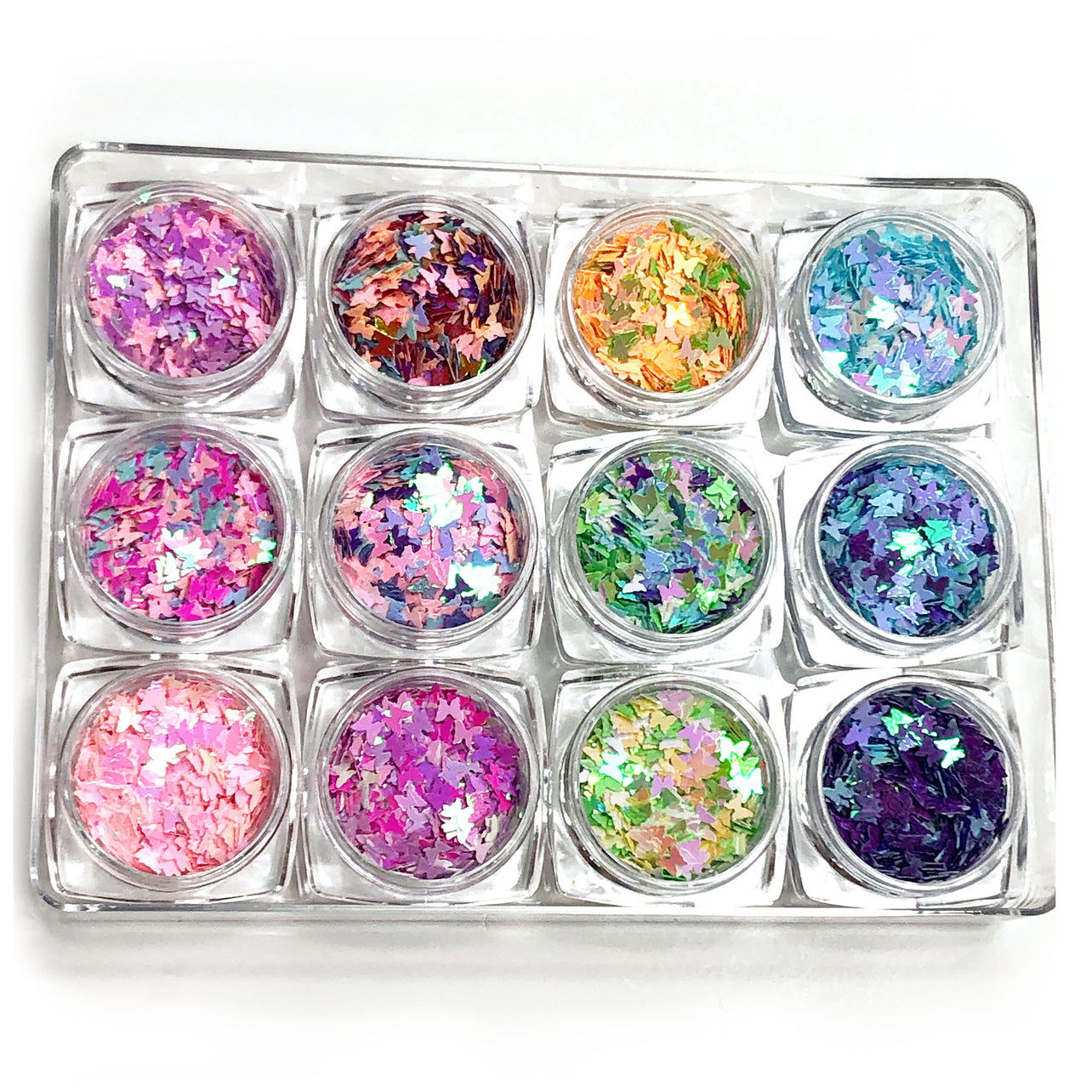 Butterfly Glitter Box, Pastel, 12pcs