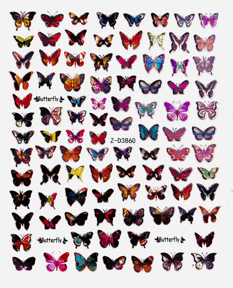  Holo Butterfly Stickers | 2-D3860