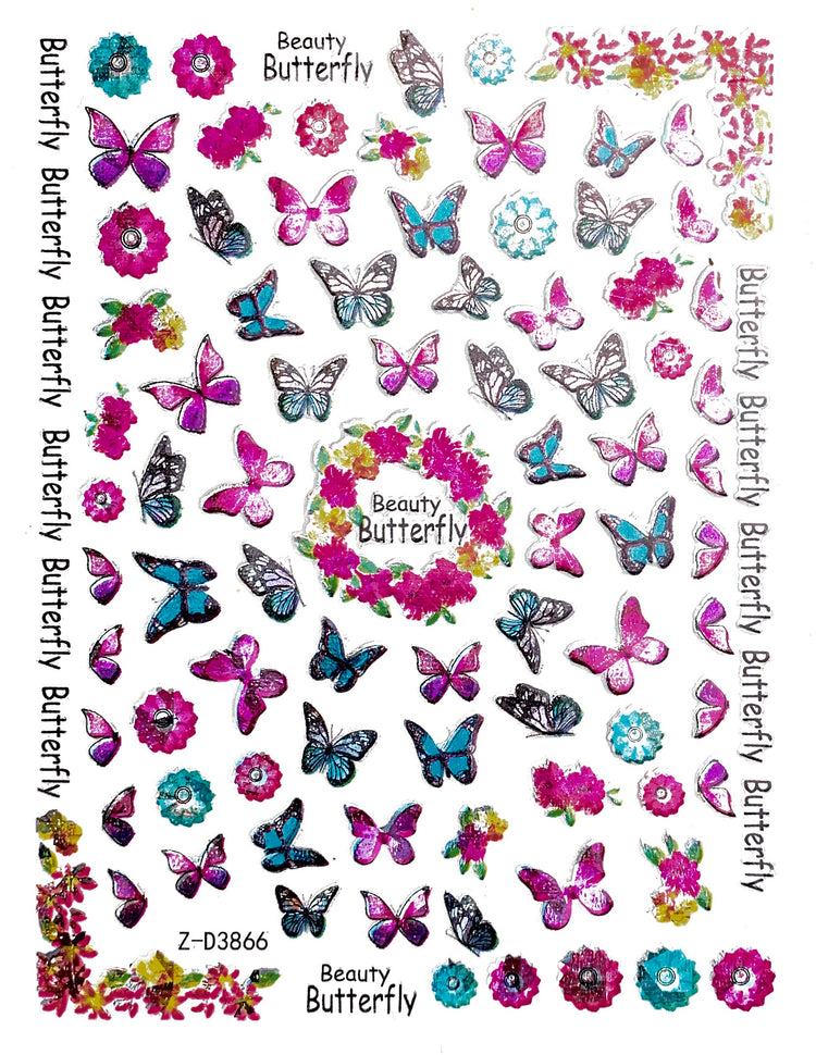  Holo Butterfly Stickers | 2-D3866