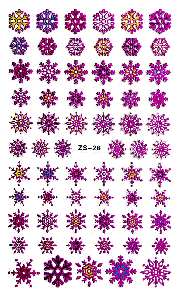  Pink Snowflakes | Winter Christmas Stickers | ZS-26