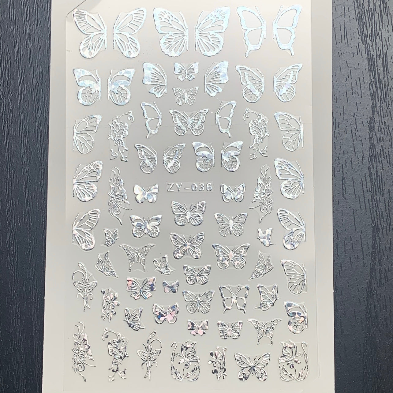 Butterfly Stickers | Metallic Silver | 036