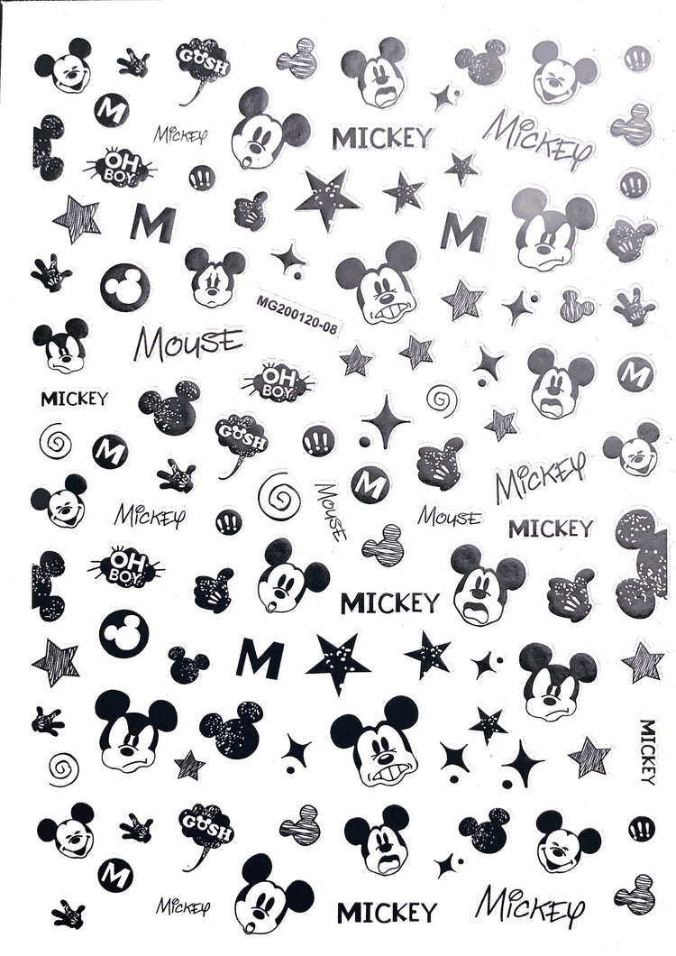  Disney | Mickey Mouse | B&W Stickers | 08