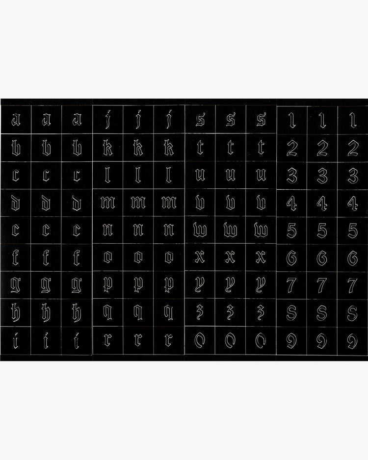  Old English Alphabet & Numbers | Complete Set